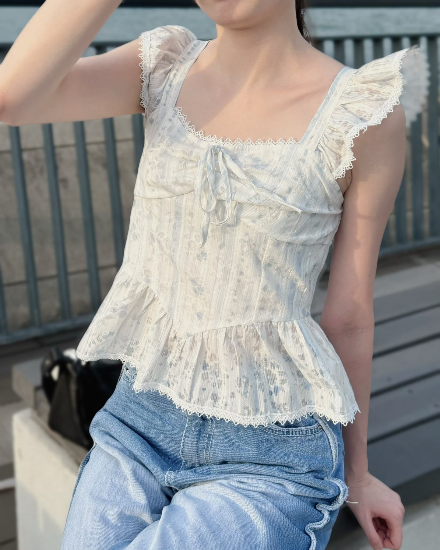 小飛袖花花衫