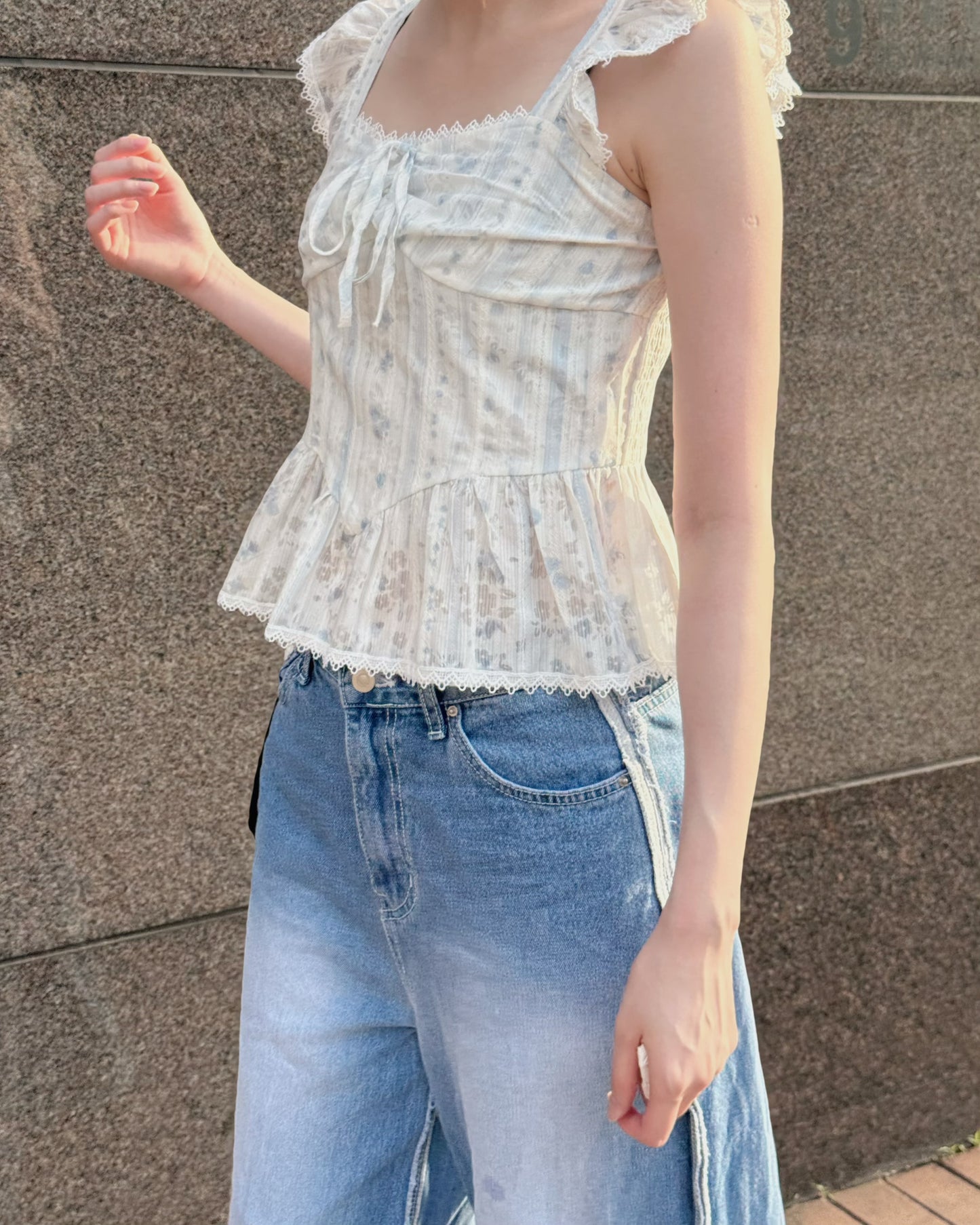 小飛袖花花衫